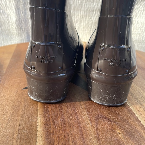 Michael Kors Women’s Tall Rain Boots Wedge heel Brown Size 6 - Picture 6 of 9